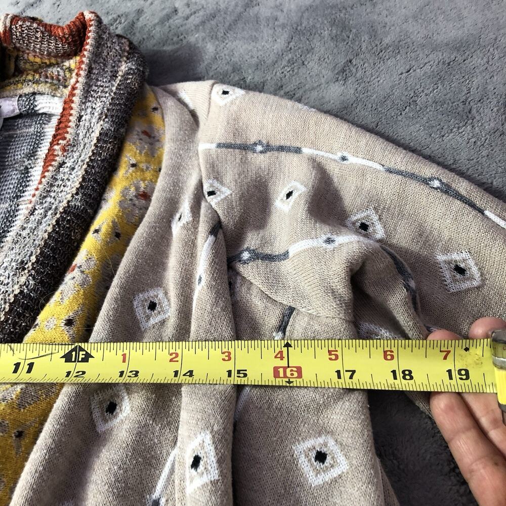 Anthropologie Freeway Open Front Draped Cardigan Womens Size M Aztec Bohemian - Picture 4 of 9